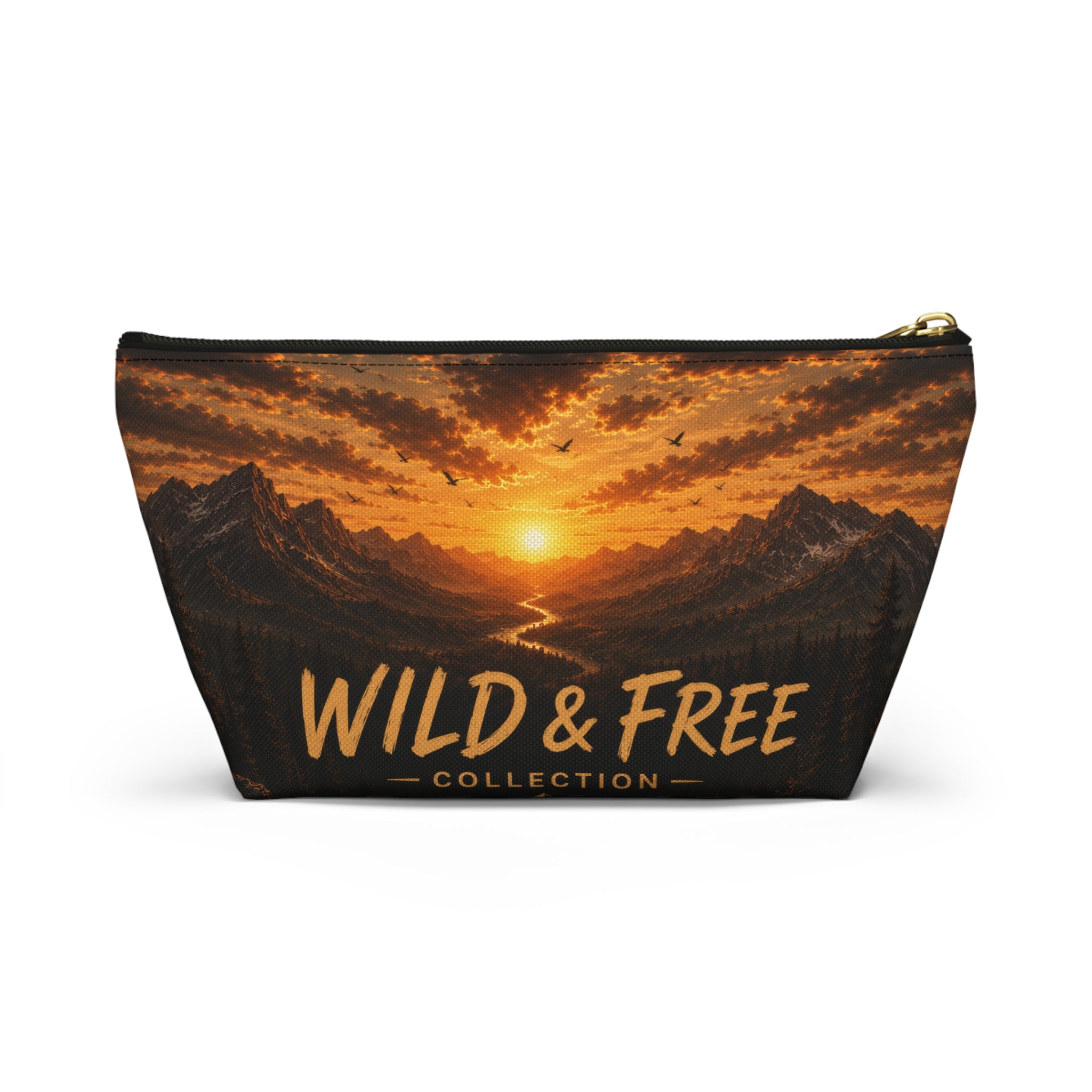 Wild & Free Accessory Pouch — Sunset Mountain Cosmetic Bag