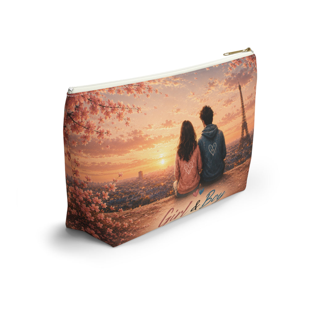 Girl & Boy Paris Sunset Cosmetic Bag Accessory Pouch
