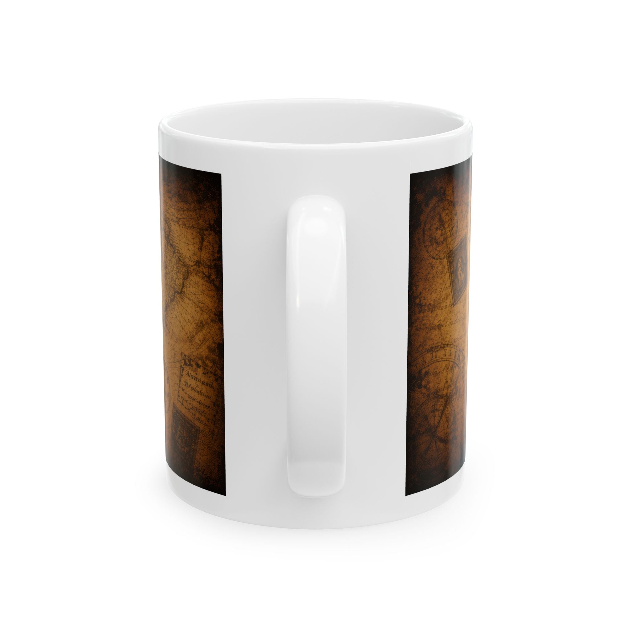 Vintage Collection Ceramic Mug (11oz & 15oz) — Rustic Antique Map Coffee Cup | Planet of Thoughts