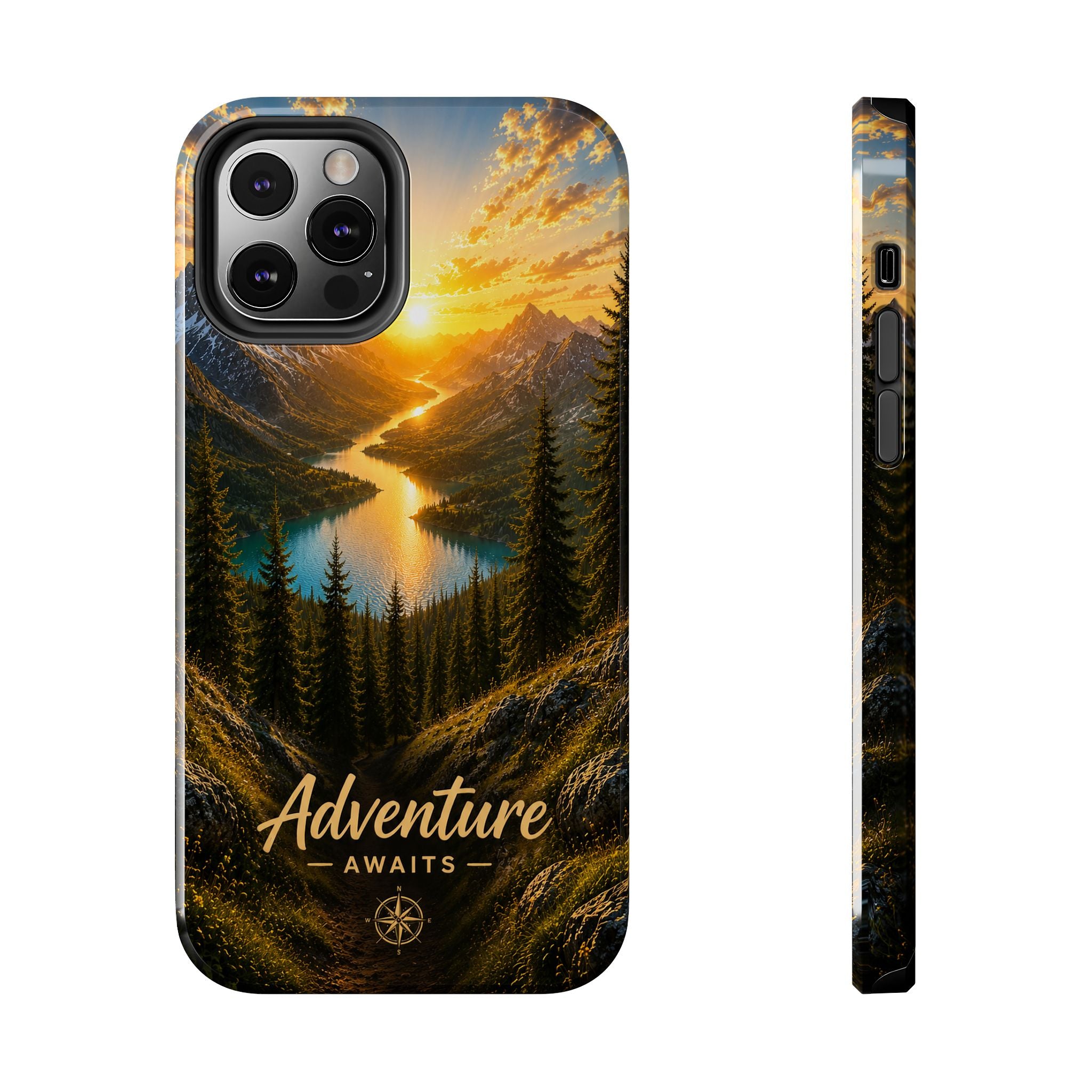 Adventure Awaits Phone Case — Scenic Mountain Landscape Protective Case
