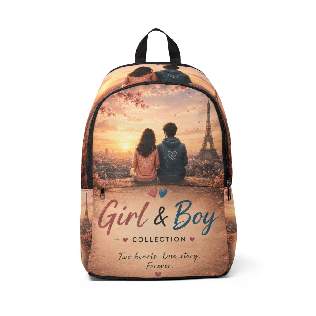 Girl & Boy Romantic Printed Backpack — Couples Love Travel School Bag