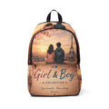 Girl & Boy Romantic Printed Backpack — Couples Love Travel School Bag