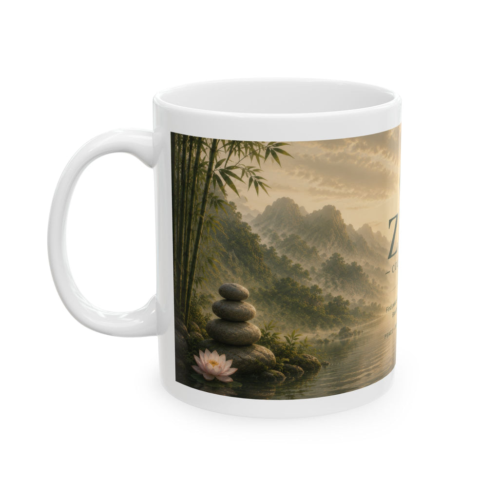 Zen Collection Ceramic Mug (11oz, 15oz) – Tranquil Landscape Meditation Coffee Cup | Planet of Thoughts