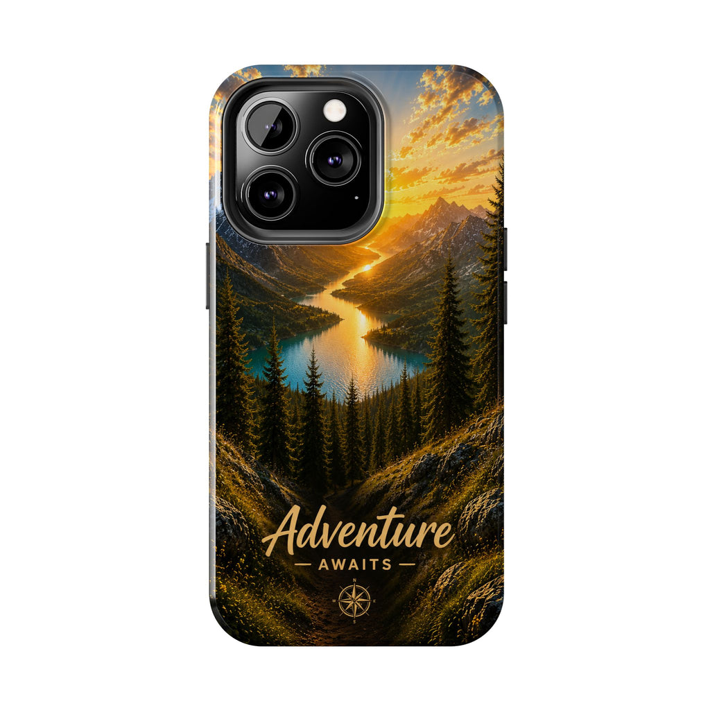 Adventure Awaits Phone Case — Scenic Mountain Landscape Protective Case
