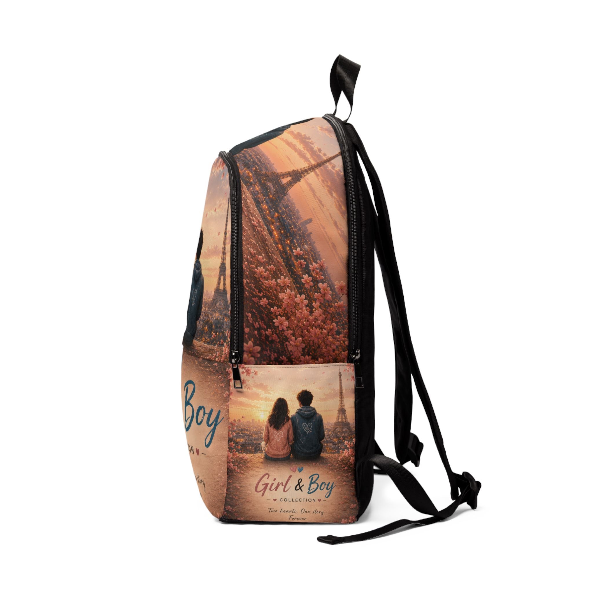 Girl & Boy Romantic Printed Backpack — Couples Love Travel School Bag
