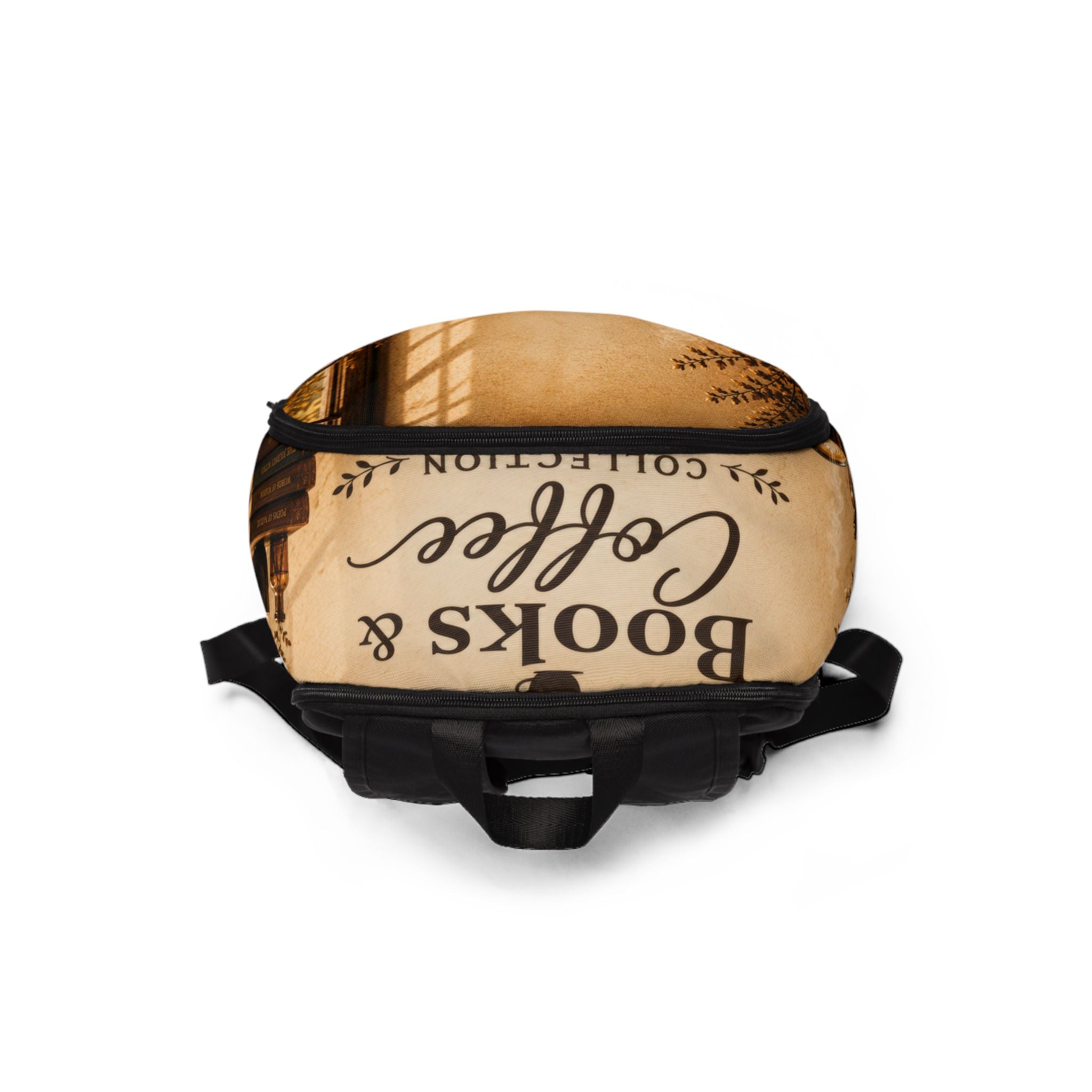 Books & Coffee Backpack — Vintage Reading Lover Bookbag