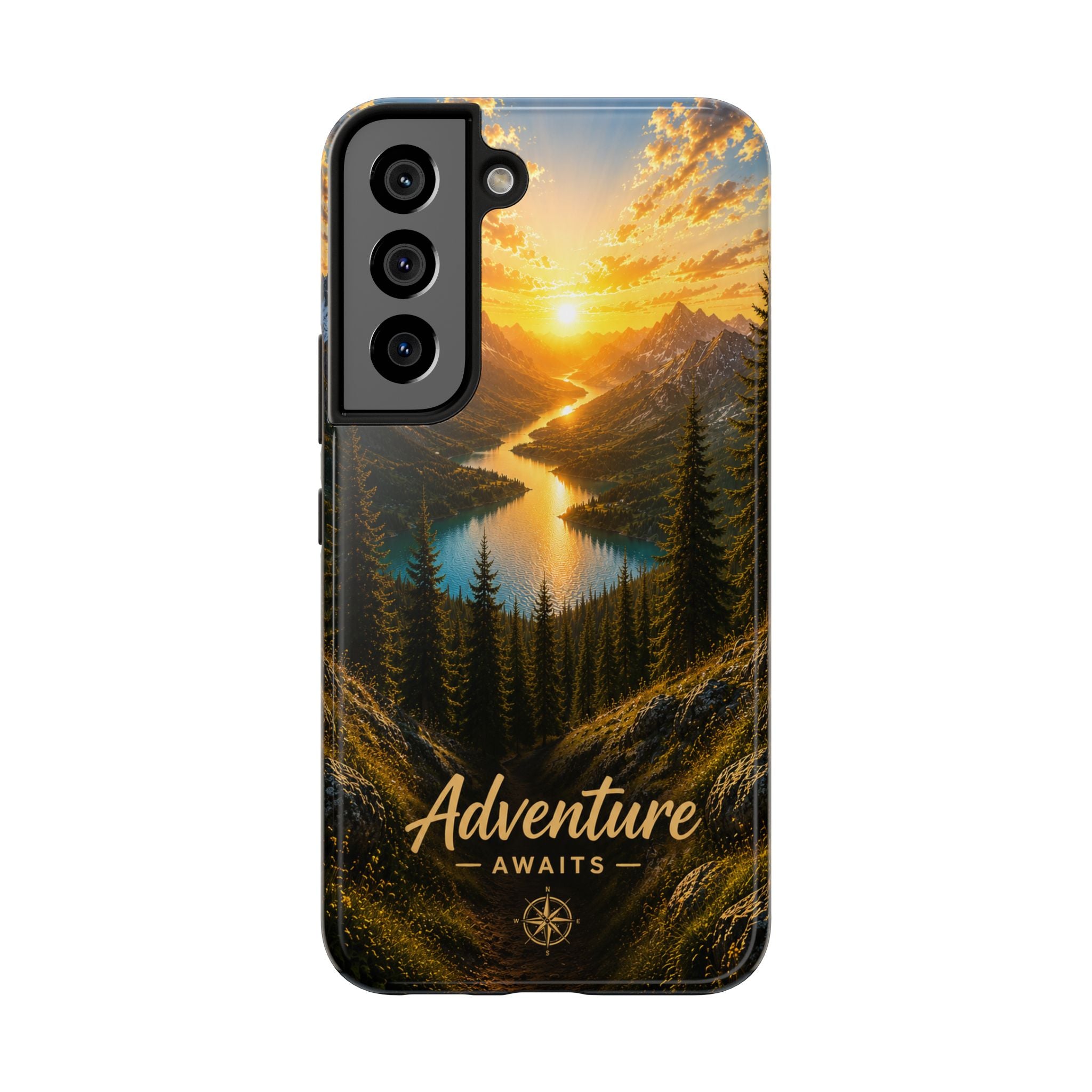 Adventure Awaits Phone Case — Scenic Mountain Landscape Protective Case