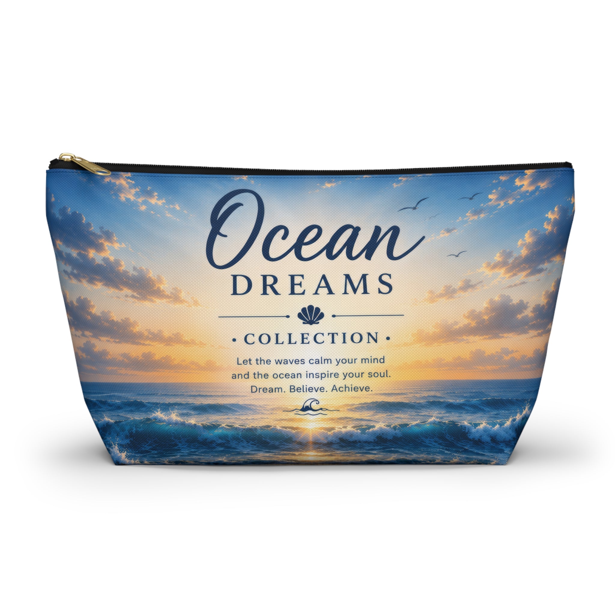 Ocean Dreams Accessory Pouch — Sea Sunset Cosmetic Bag