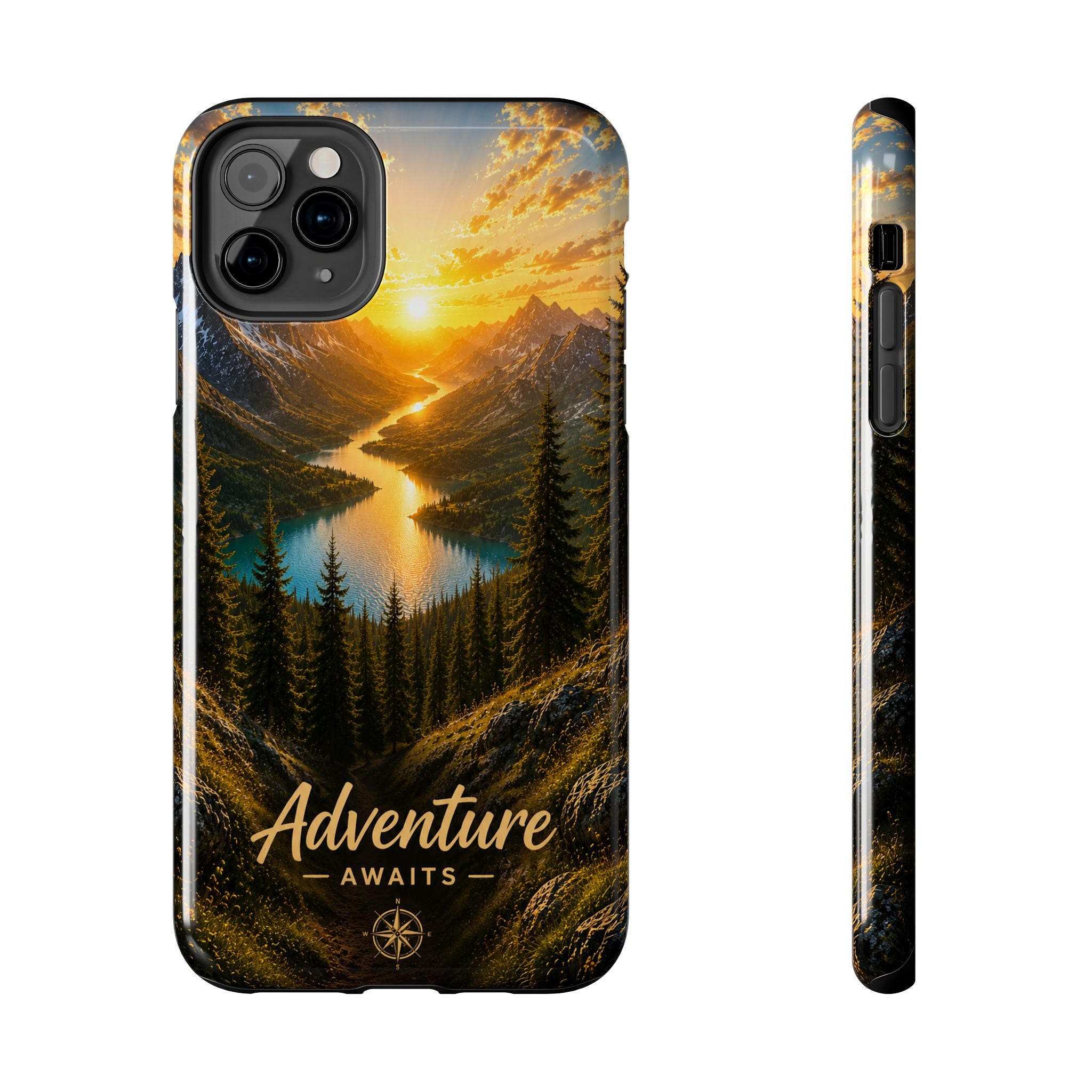 Adventure Awaits Phone Case — Scenic Mountain Landscape Protective Case