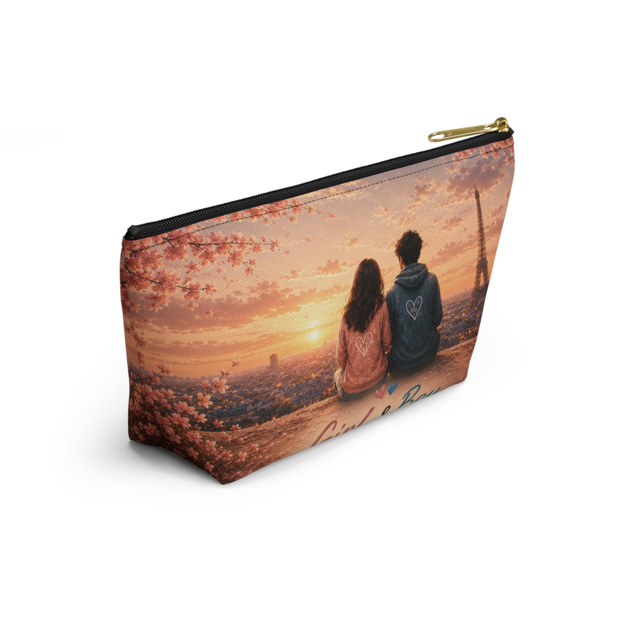 Girl & Boy Paris Sunset Cosmetic Bag Accessory Pouch