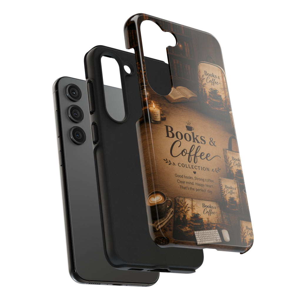 Books & Coffee Tough Phone Case — Cozy Vintage Library Design