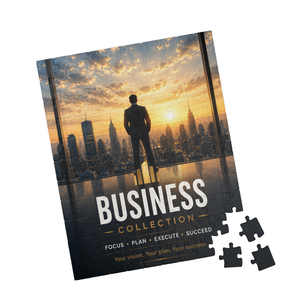 Business Collection Motivational Jigsaw Puzzle — Focus • Plan • Execute • Succeed (Multiple Piece Counts)