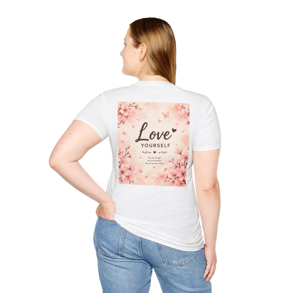 Love Yourself T-Shirt — Pink Floral Self-Love Tee
