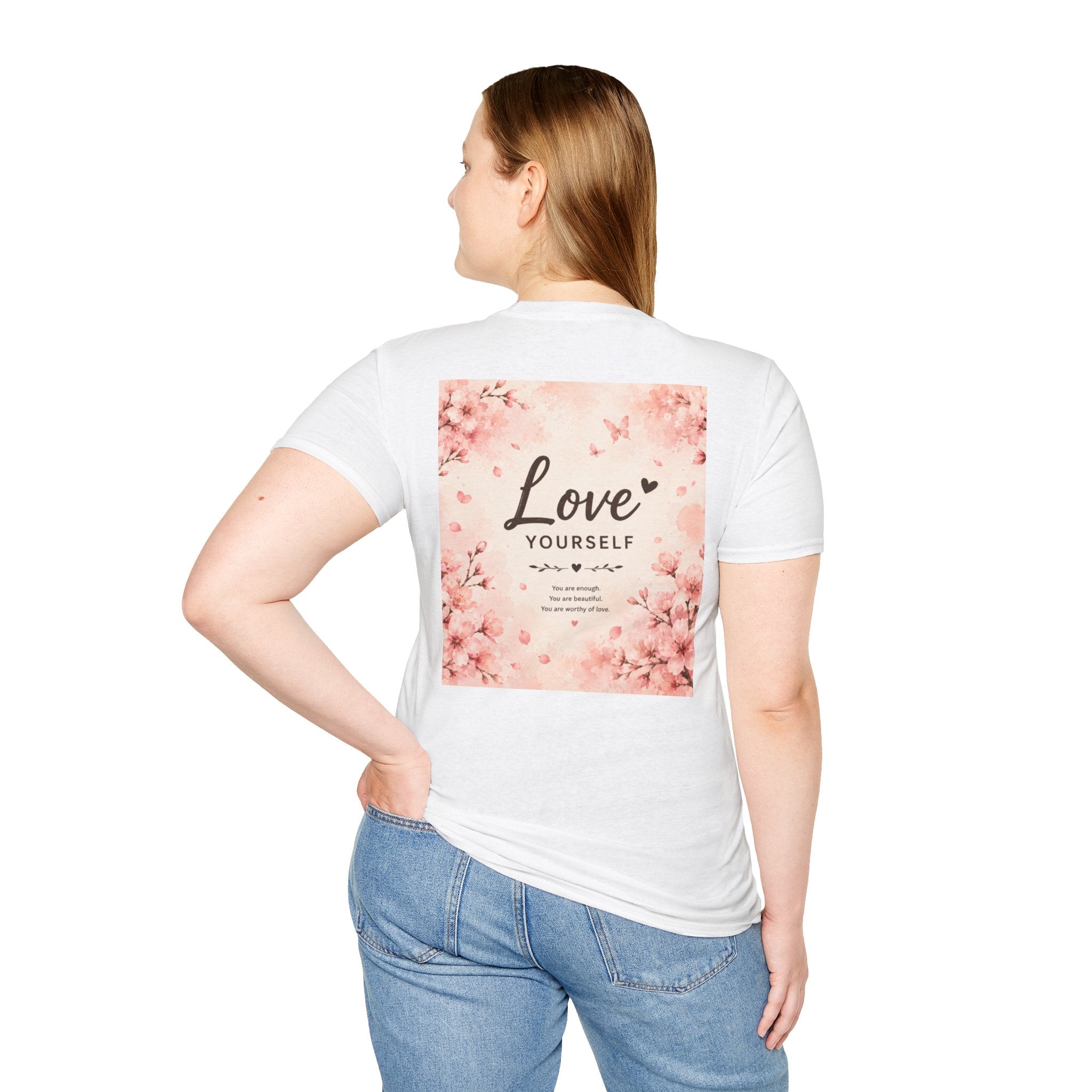 Love Yourself T-Shirt — Pink Floral Self-Love Tee