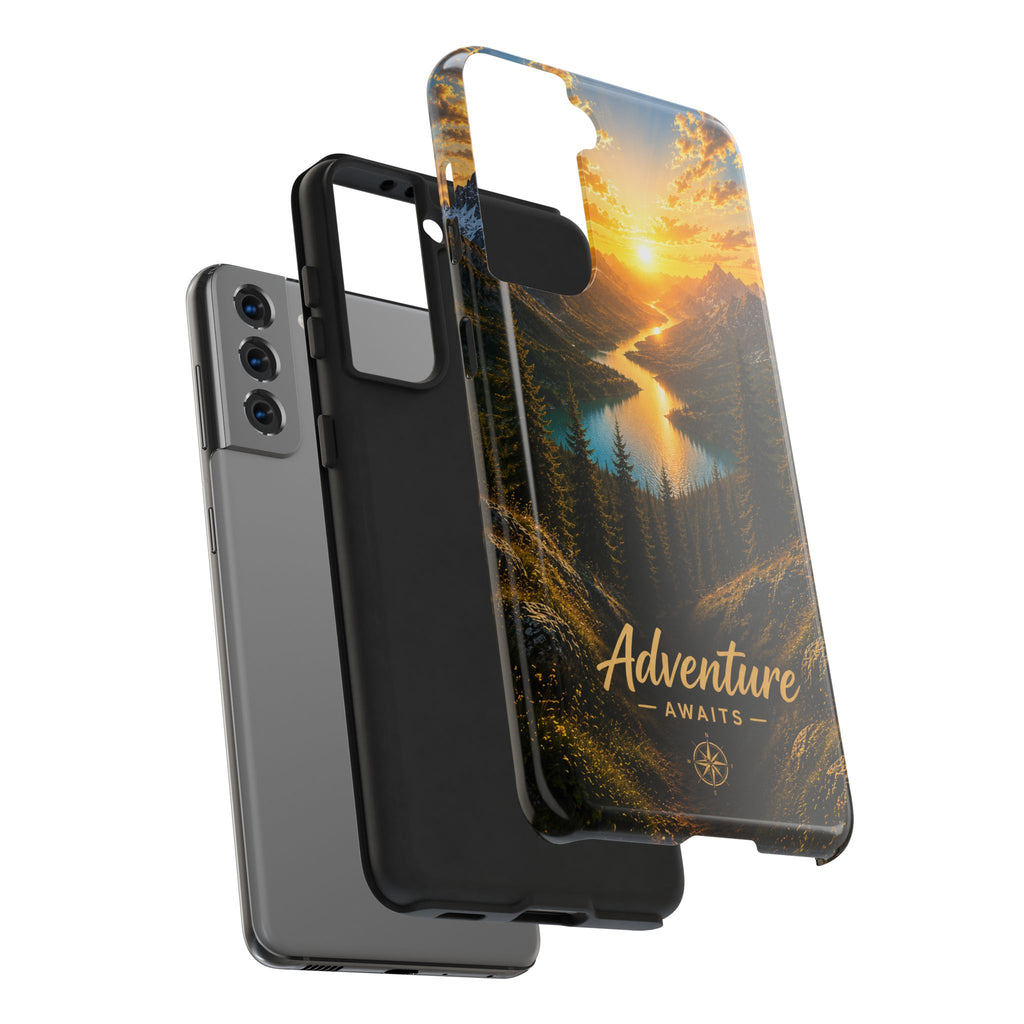 Adventure Awaits Phone Case — Scenic Mountain Landscape Protective Case
