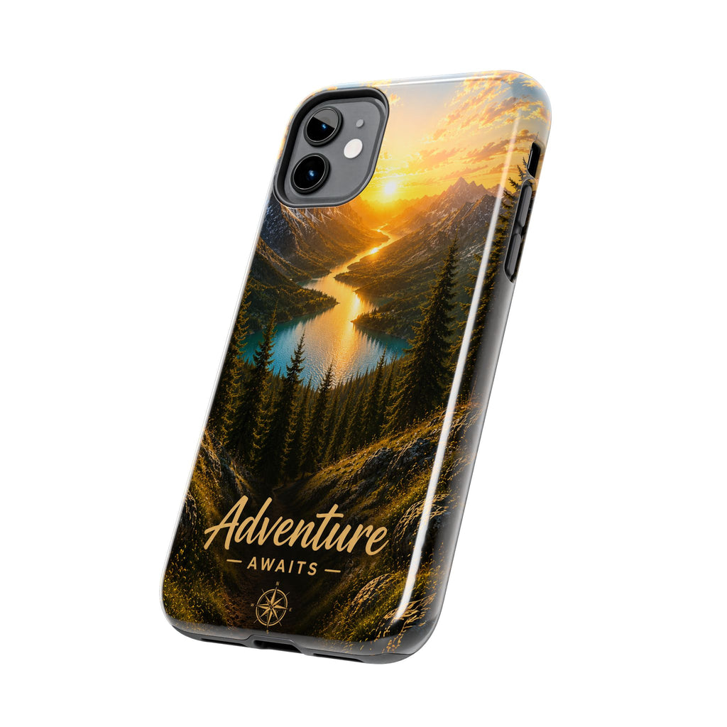 Adventure Awaits Phone Case — Scenic Mountain Landscape Protective Case