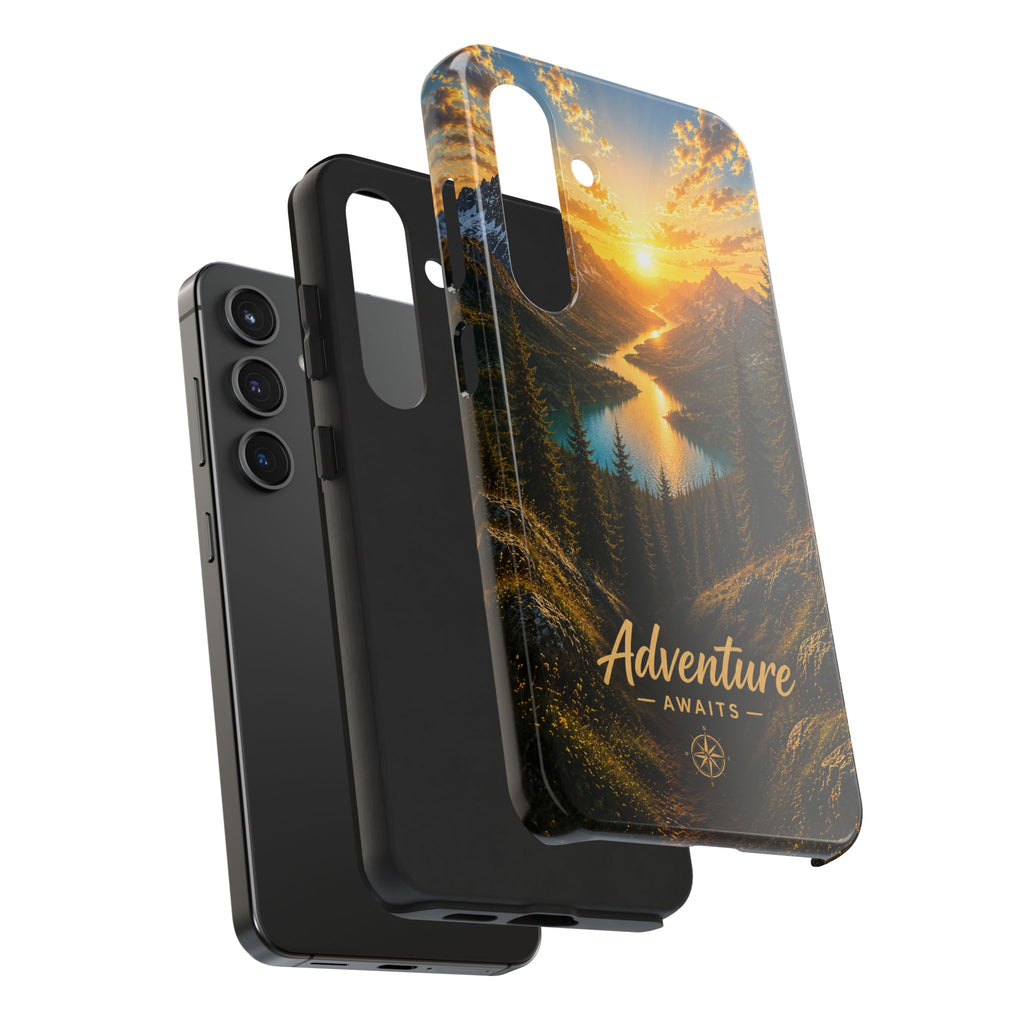 Adventure Awaits Phone Case — Scenic Mountain Landscape Protective Case