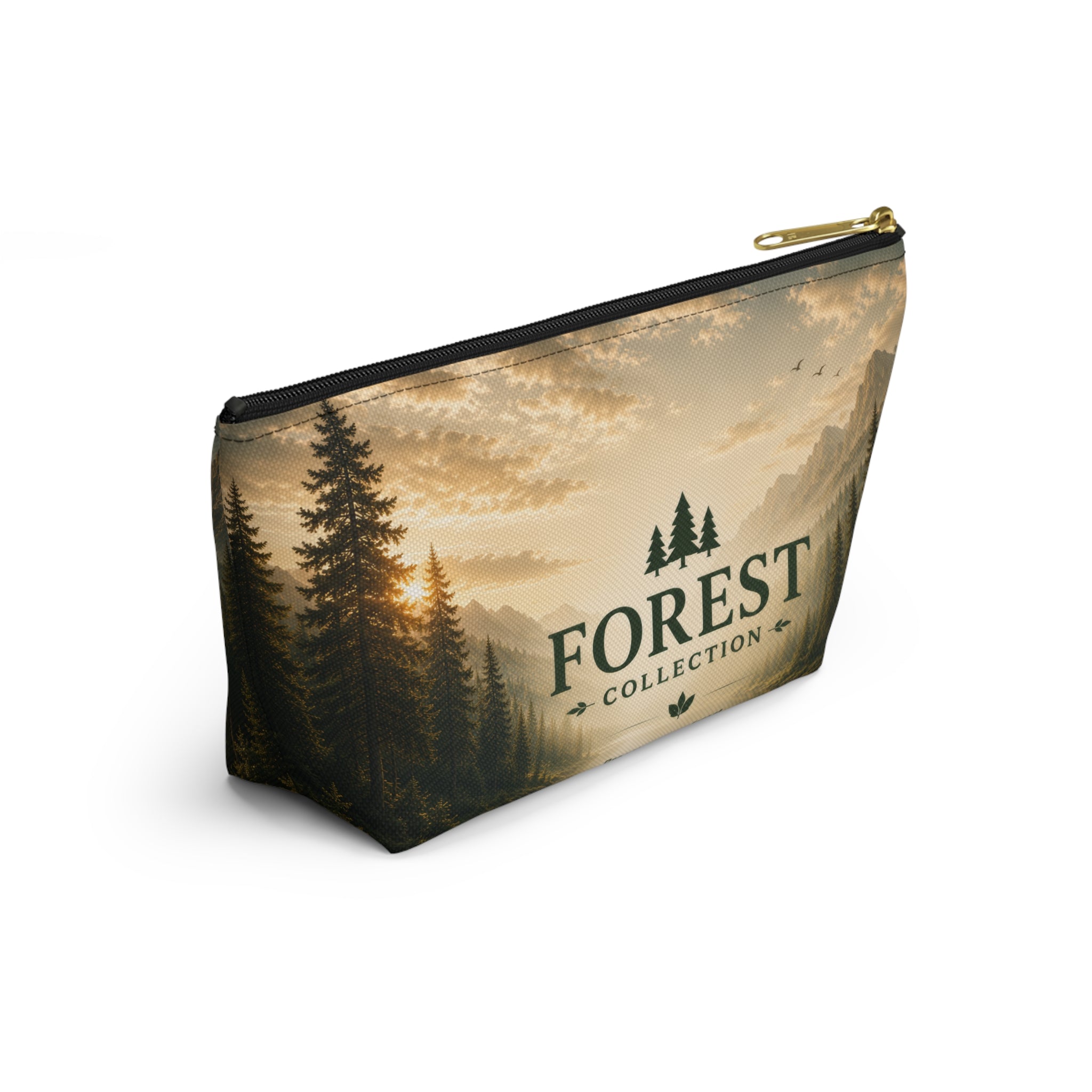 Forest Collection Accessory Pouch — Scenic Mountain & Pine Makeup Bag