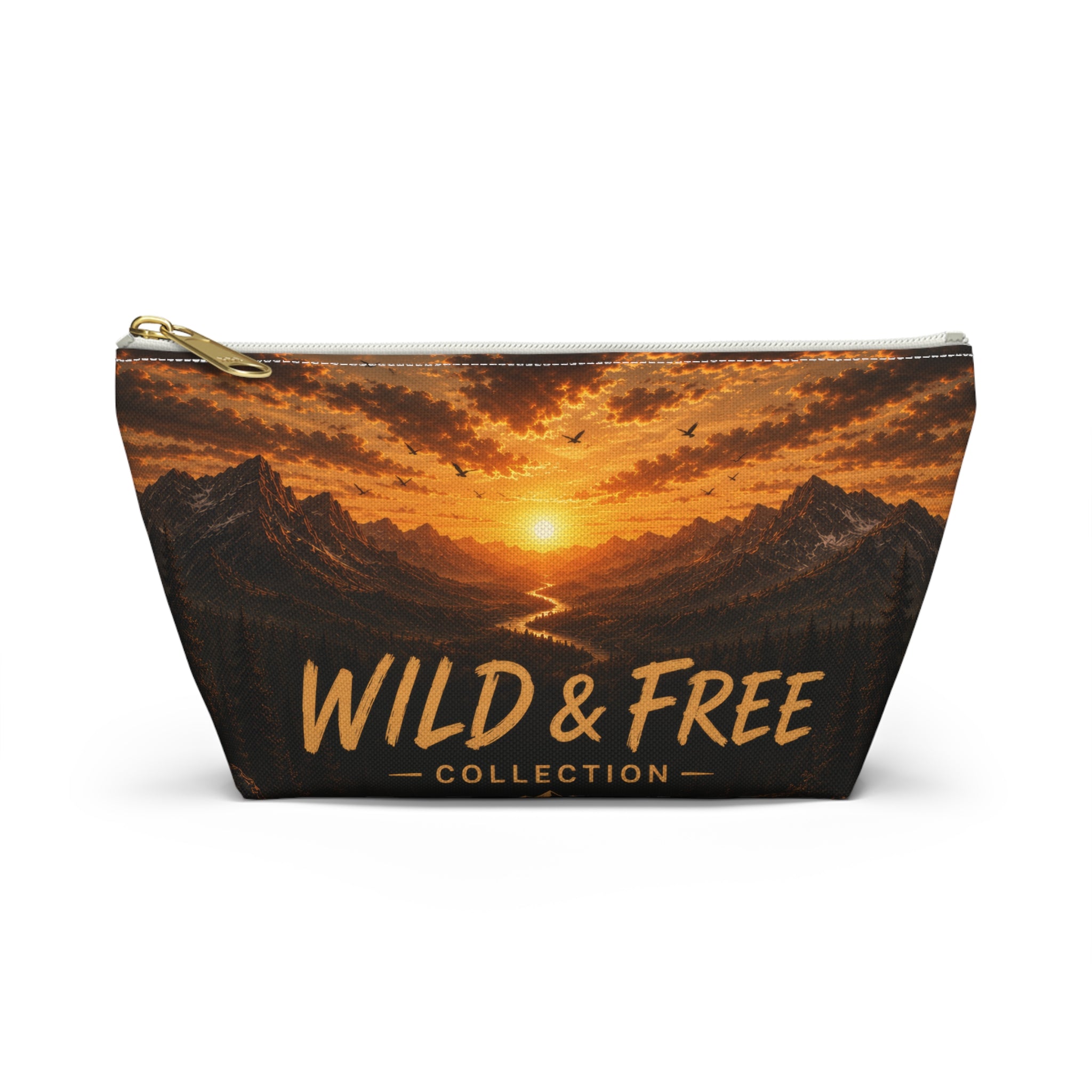 Wild & Free Accessory Pouch — Sunset Mountain Cosmetic Bag