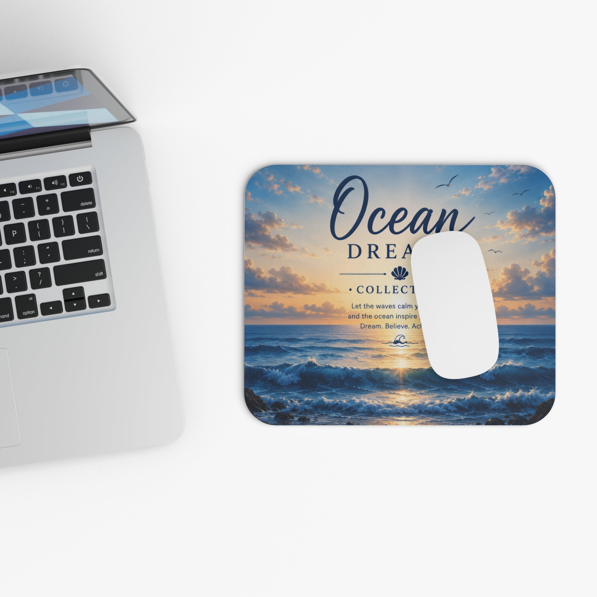 Ocean Dreams Mouse Pad – Calming Seascape with Inspirational Quote | Planet of Thoughts