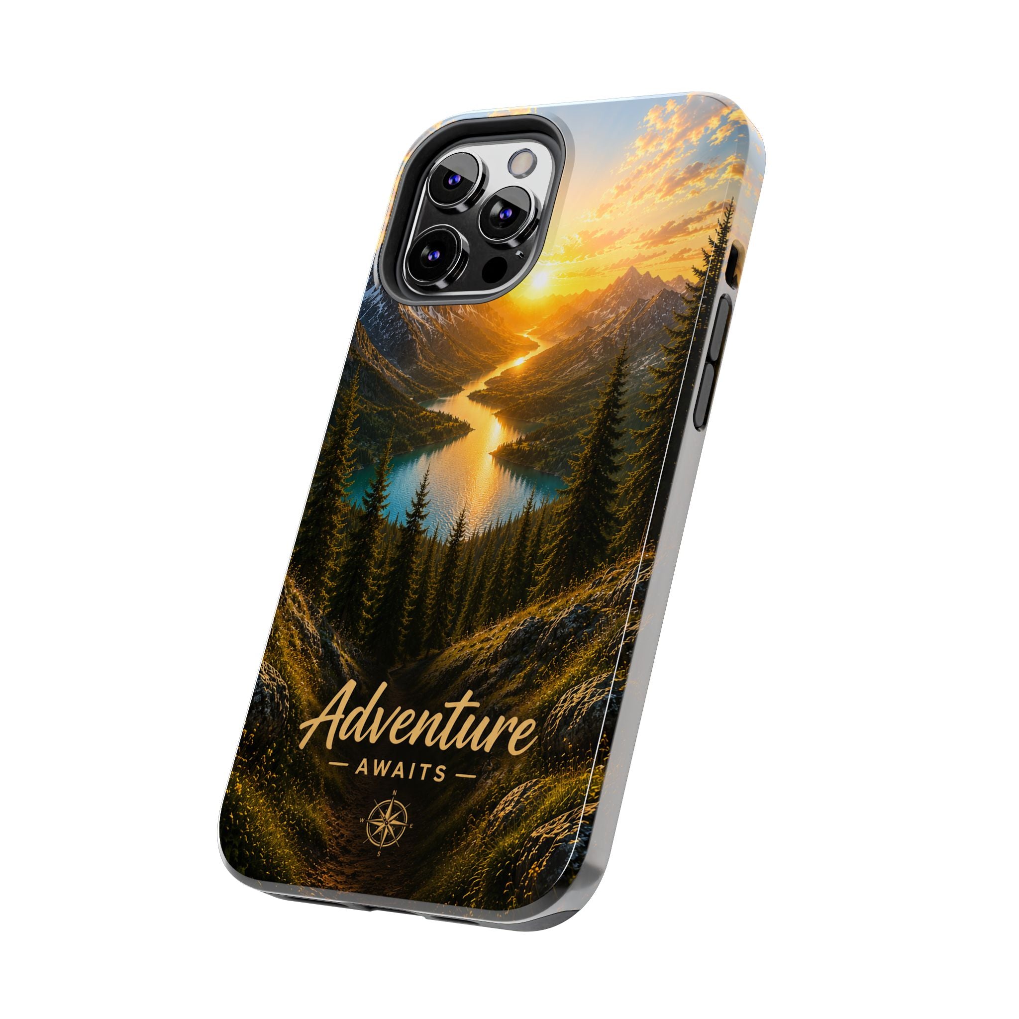 Adventure Awaits Phone Case — Scenic Mountain Landscape Protective Case