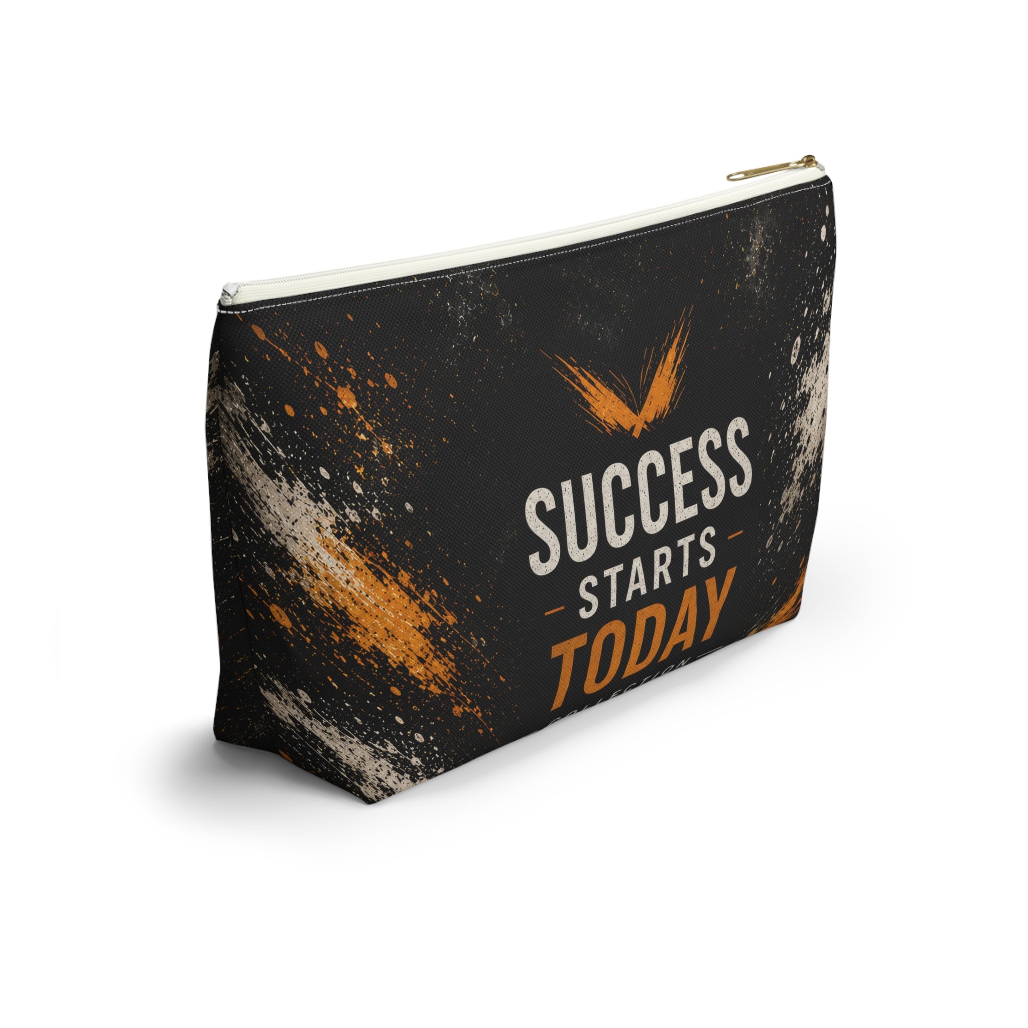 Success Starts Today Accessory Pouch — Motivational T-Bottom Pouch
