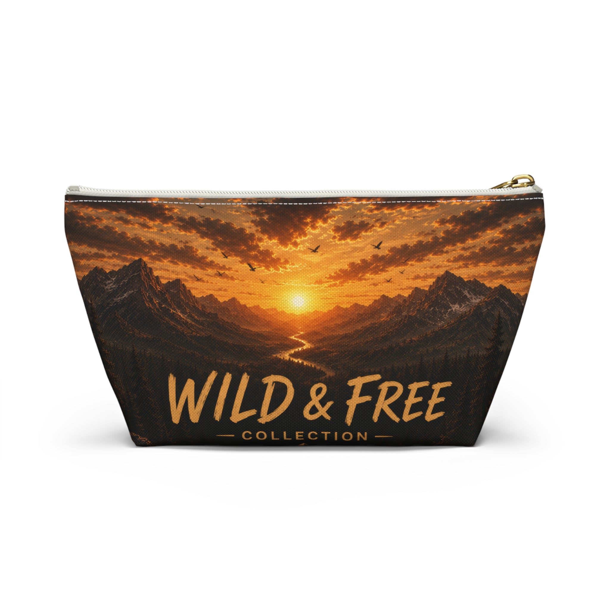 Wild & Free Accessory Pouch — Sunset Mountain Cosmetic Bag