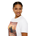 Girl & Boy T-Shirt — Couple in Paris Sunset Eiffel Romance Tee