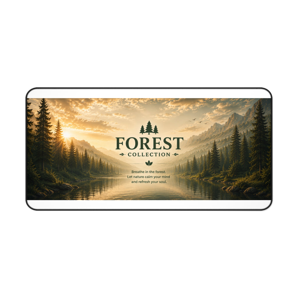 Forest Collection Desk Mat — Scenic Lake & Pine Trees Mouse Pad