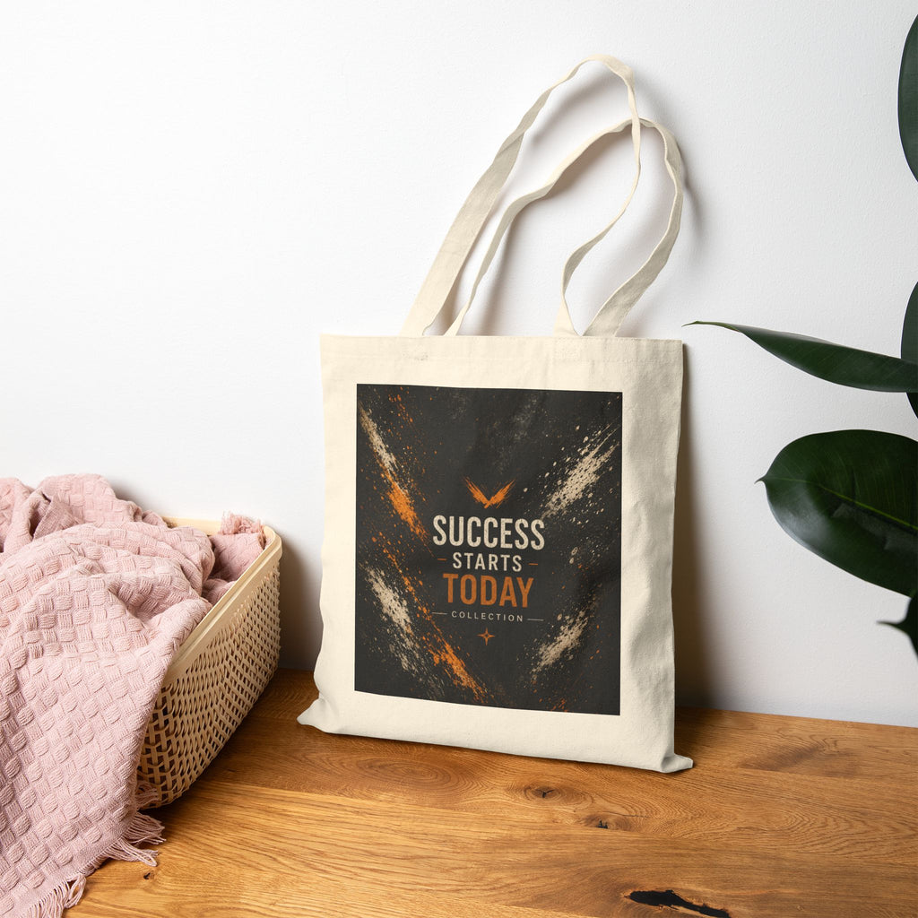Success Starts Today Motivational Canvas Tote Bag