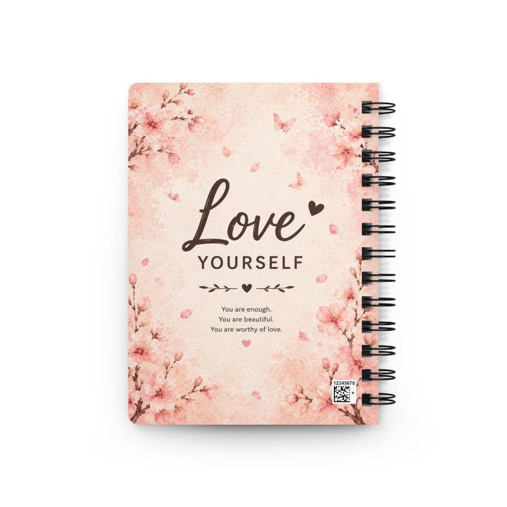 Love Yourself Spiral Journal — Floral Self‑Care Notebook
