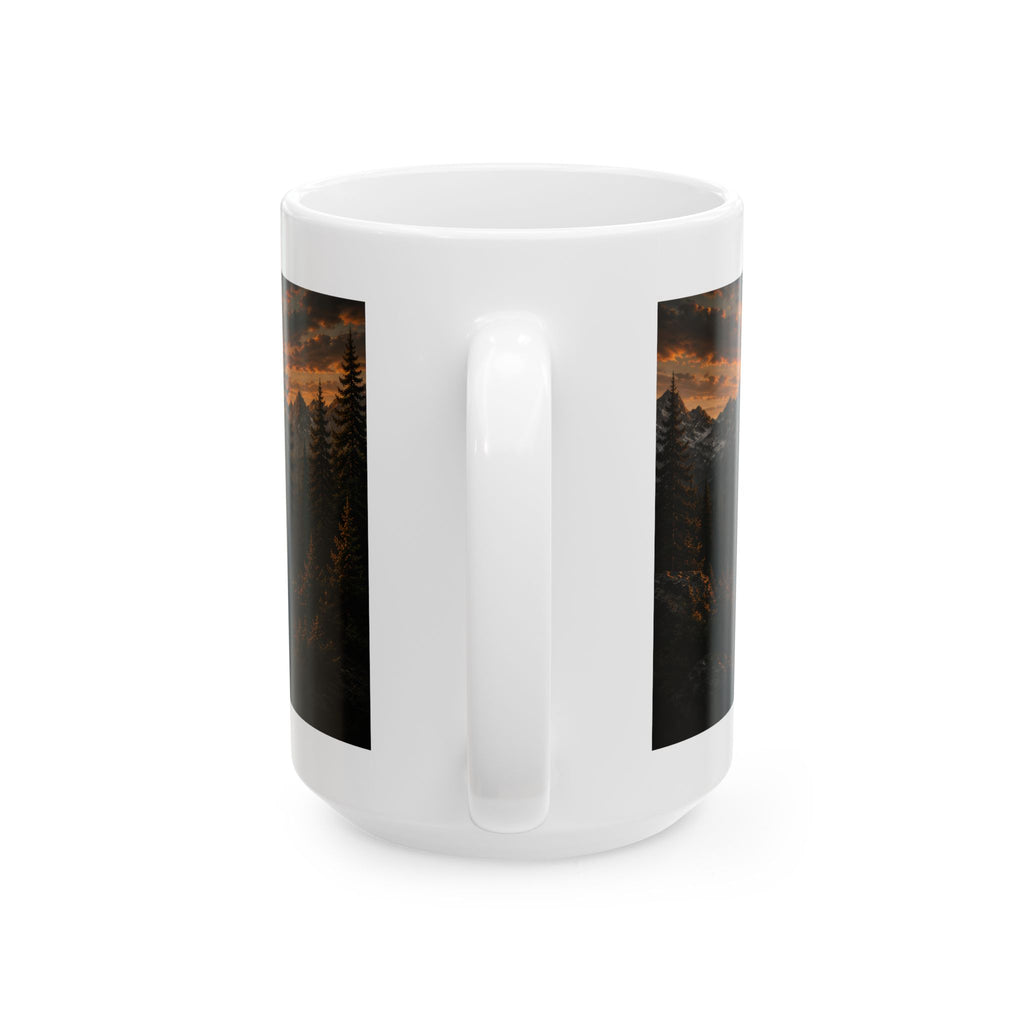 Wild & Free Ceramic Mug (11oz, 15oz) – Sunset Mountain Adventure Coffee Cup | Planet of Thoughts