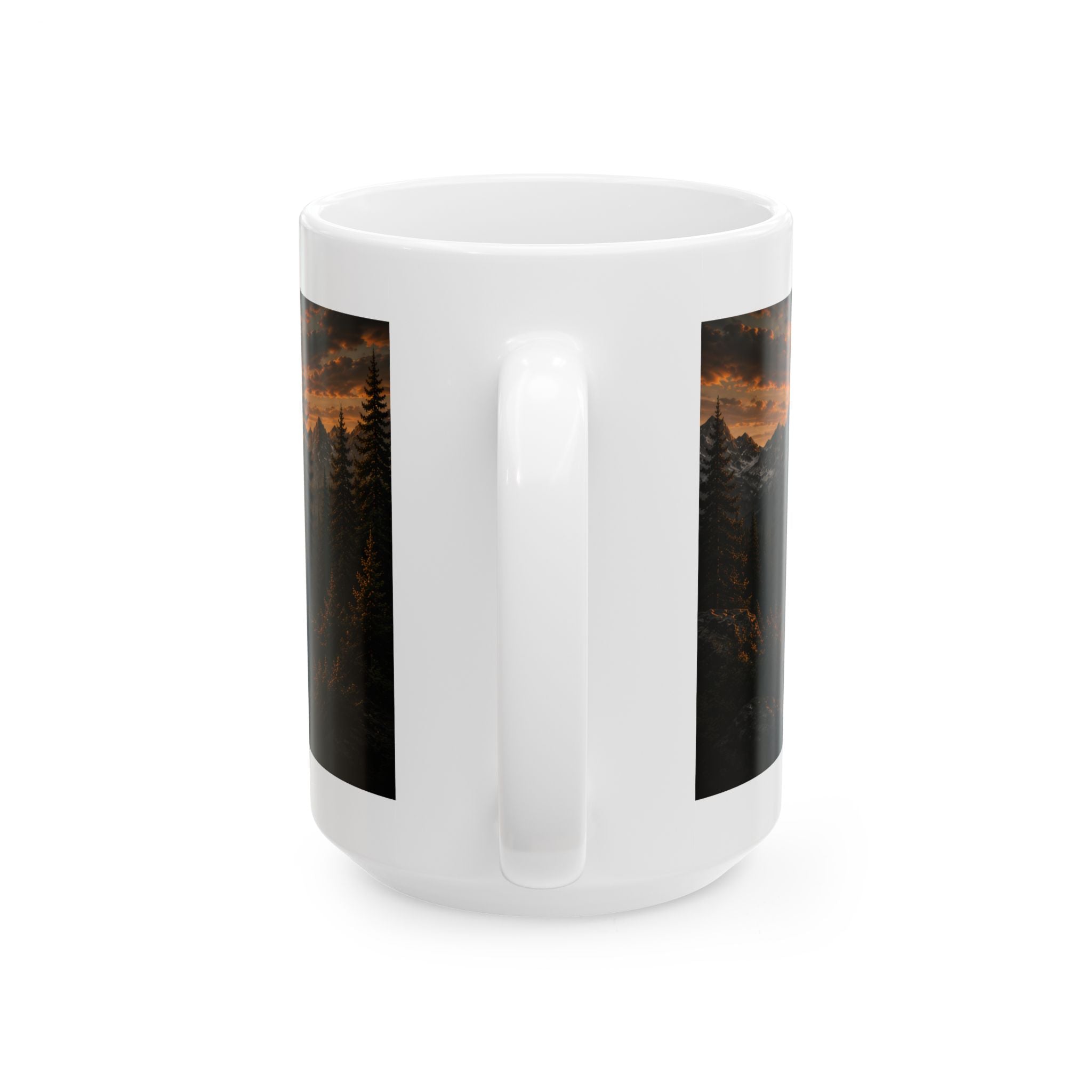 Wild & Free Ceramic Mug (11oz, 15oz) – Sunset Mountain Adventure Coffee Cup | Planet of Thoughts