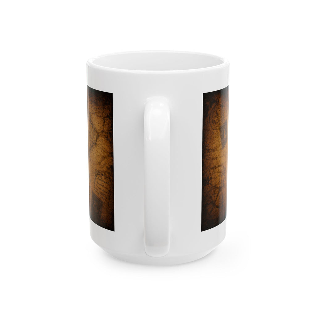 Vintage Collection Ceramic Mug (11oz & 15oz) — Rustic Antique Map Coffee Cup | Planet of Thoughts