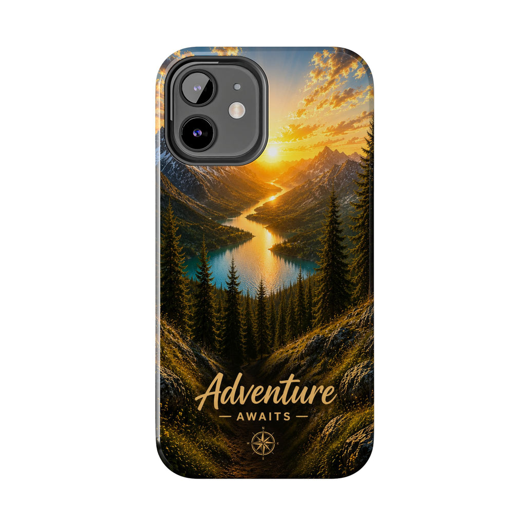 Adventure Awaits Phone Case — Scenic Mountain Landscape Protective Case