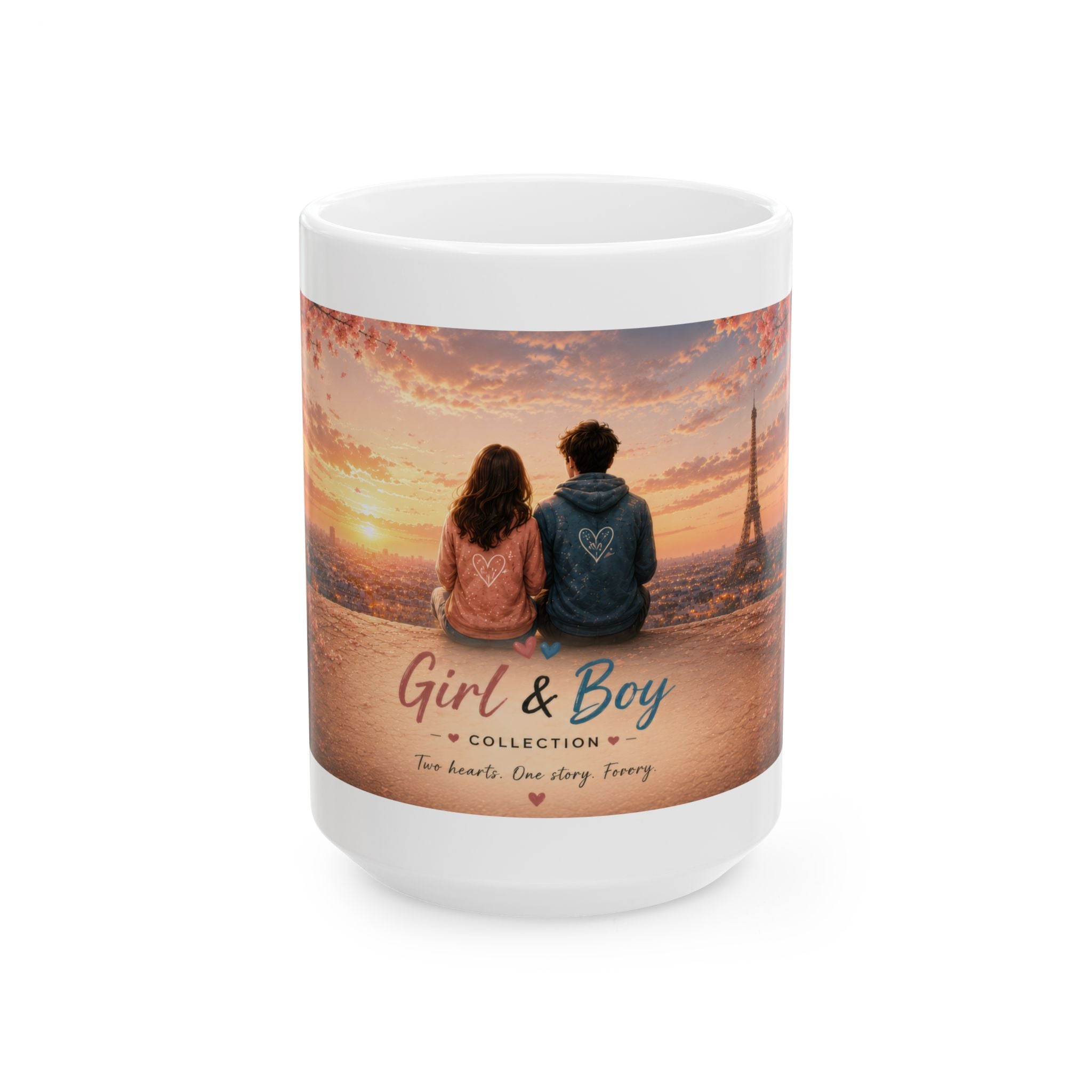 Girl & Boy Ceramic Mug (11oz, 15oz) | Friendship & Love Mug | Planet of Thoughts