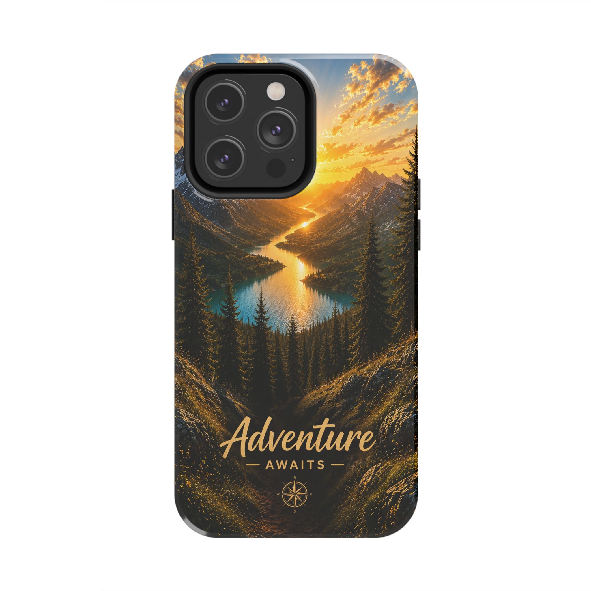 Adventure Awaits Phone Case — Scenic Mountain Landscape Protective Case