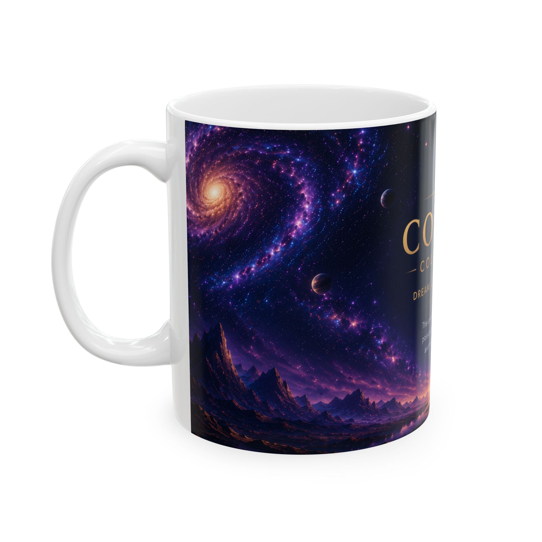Cosmic Collection Ceramic Mug – Inspirational Space Art Coffee Mug, Galaxy Design, 11oz & 15oz