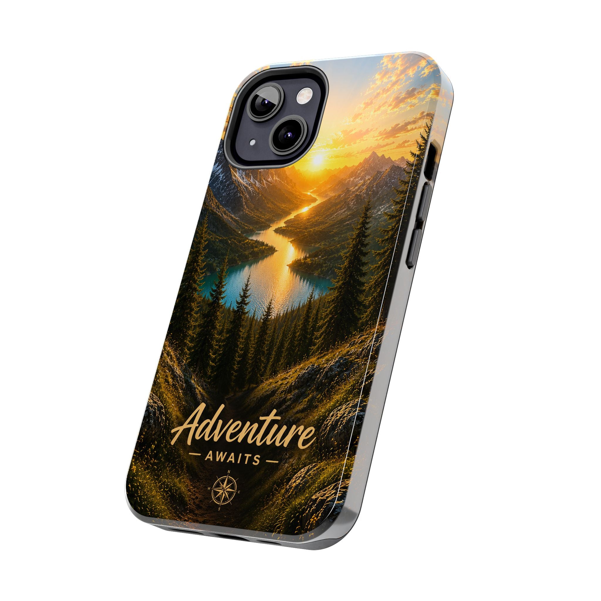 Adventure Awaits Phone Case — Scenic Mountain Landscape Protective Case
