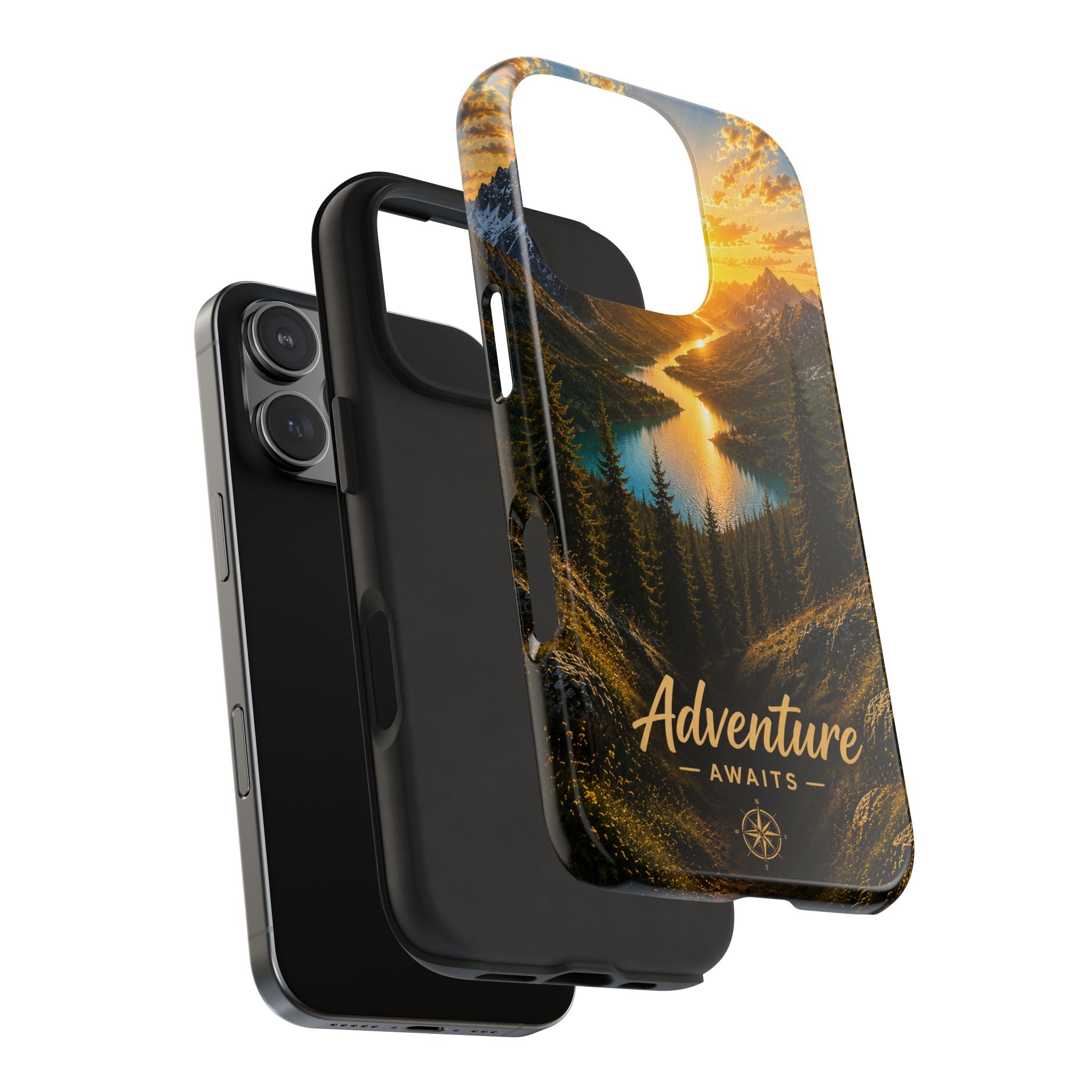 Adventure Awaits Phone Case — Scenic Mountain Landscape Protective Case