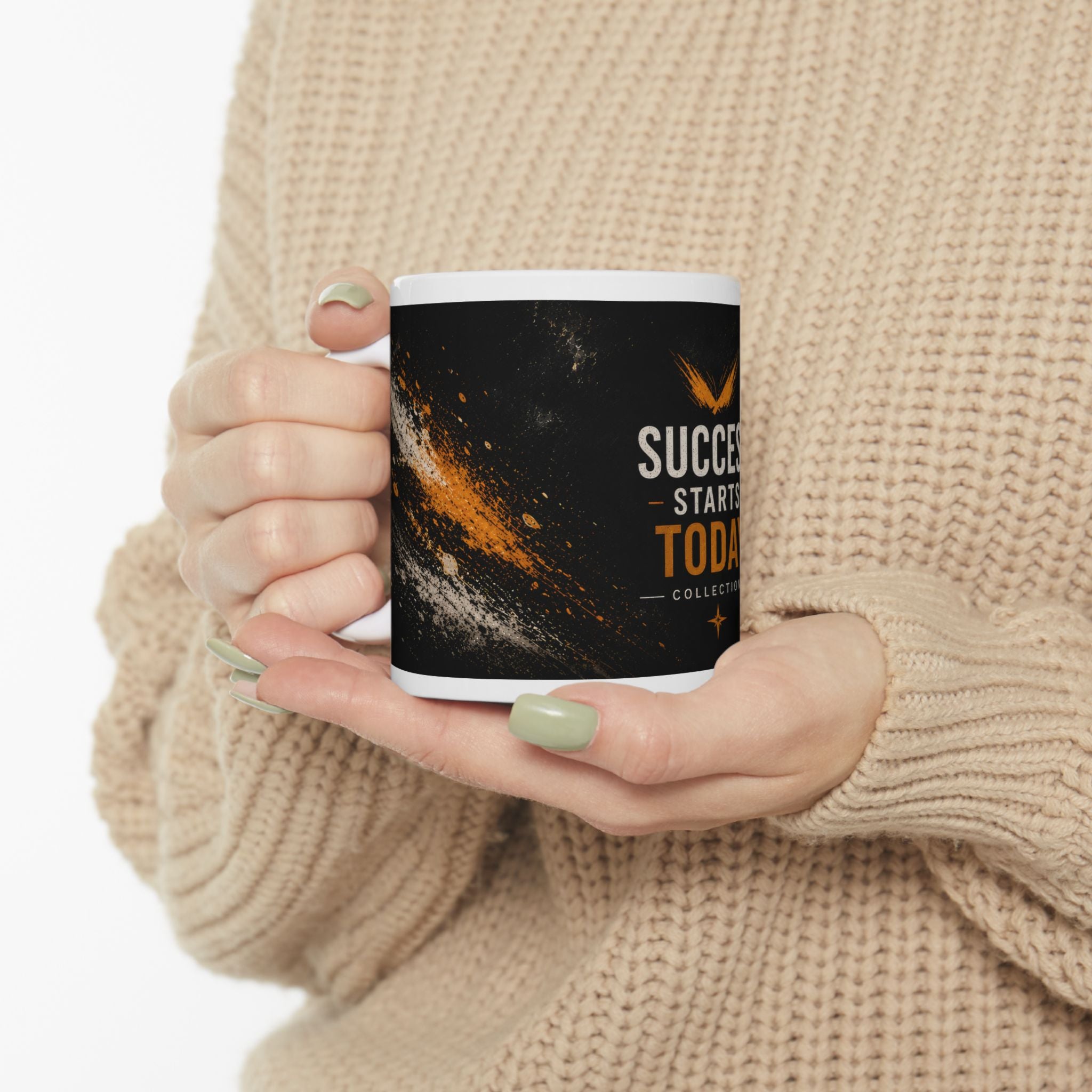 Success Starts Today Ceramic Mug (11oz, 15oz) | Motivational Coffee Mug | Planet of Thoughts