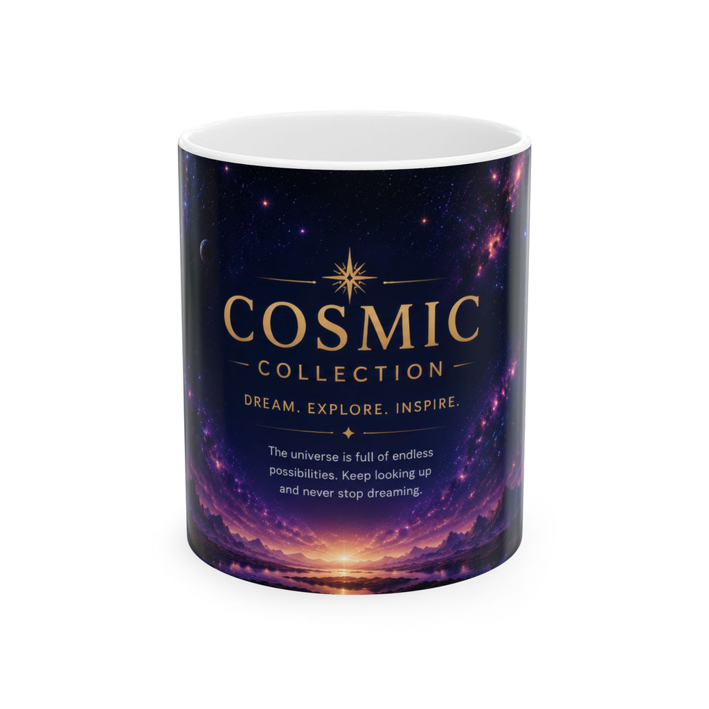 Cosmic Collection Ceramic Mug – Inspirational Space Art Coffee Mug, Galaxy Design, 11oz & 15oz