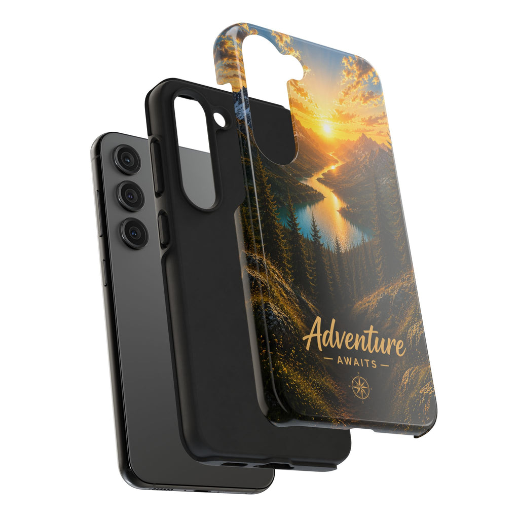 Adventure Awaits Phone Case — Scenic Mountain Landscape Protective Case