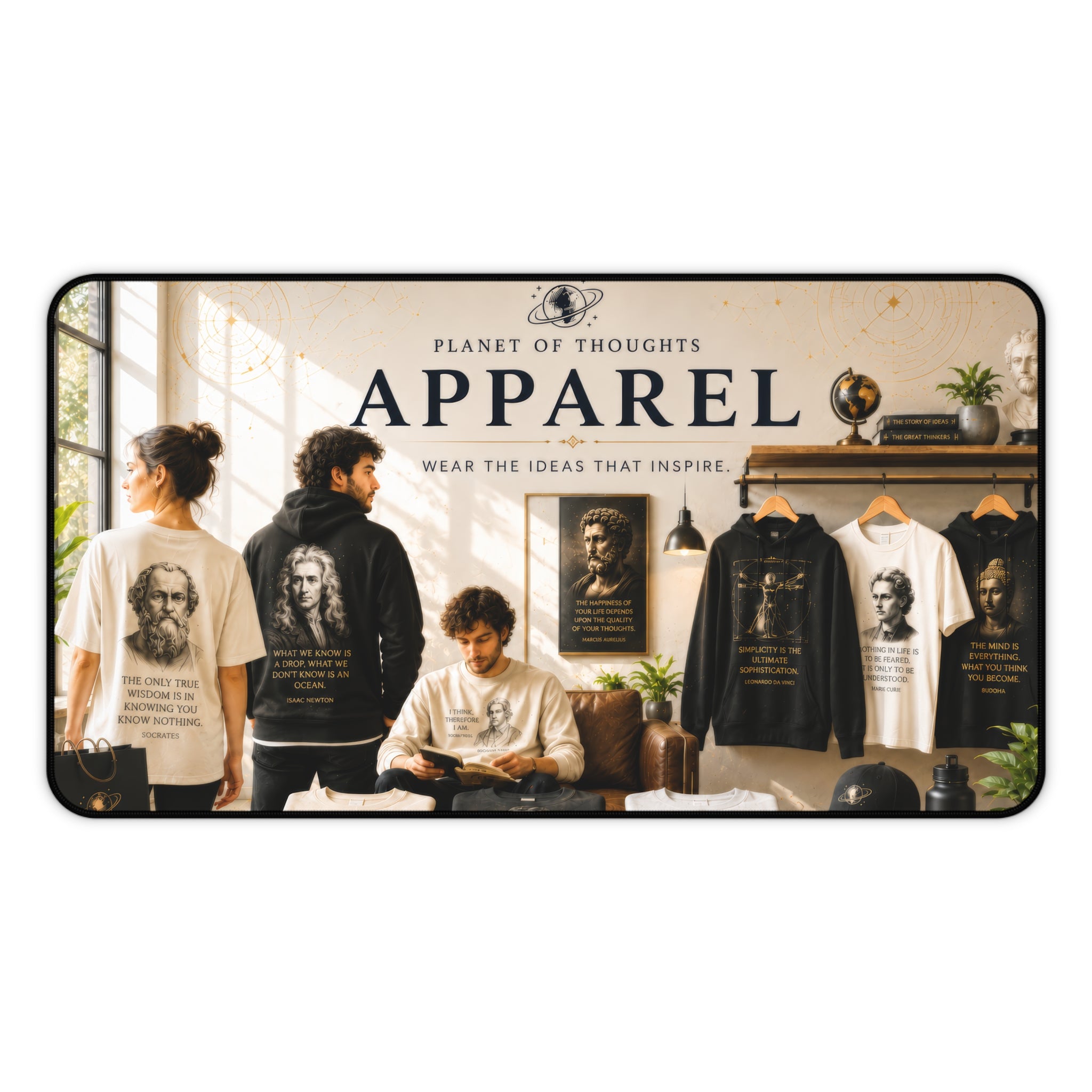 Inspirational Apparel Desk Mat - 12*22 — 'Apparel: Wear the Ideas That Inspire'