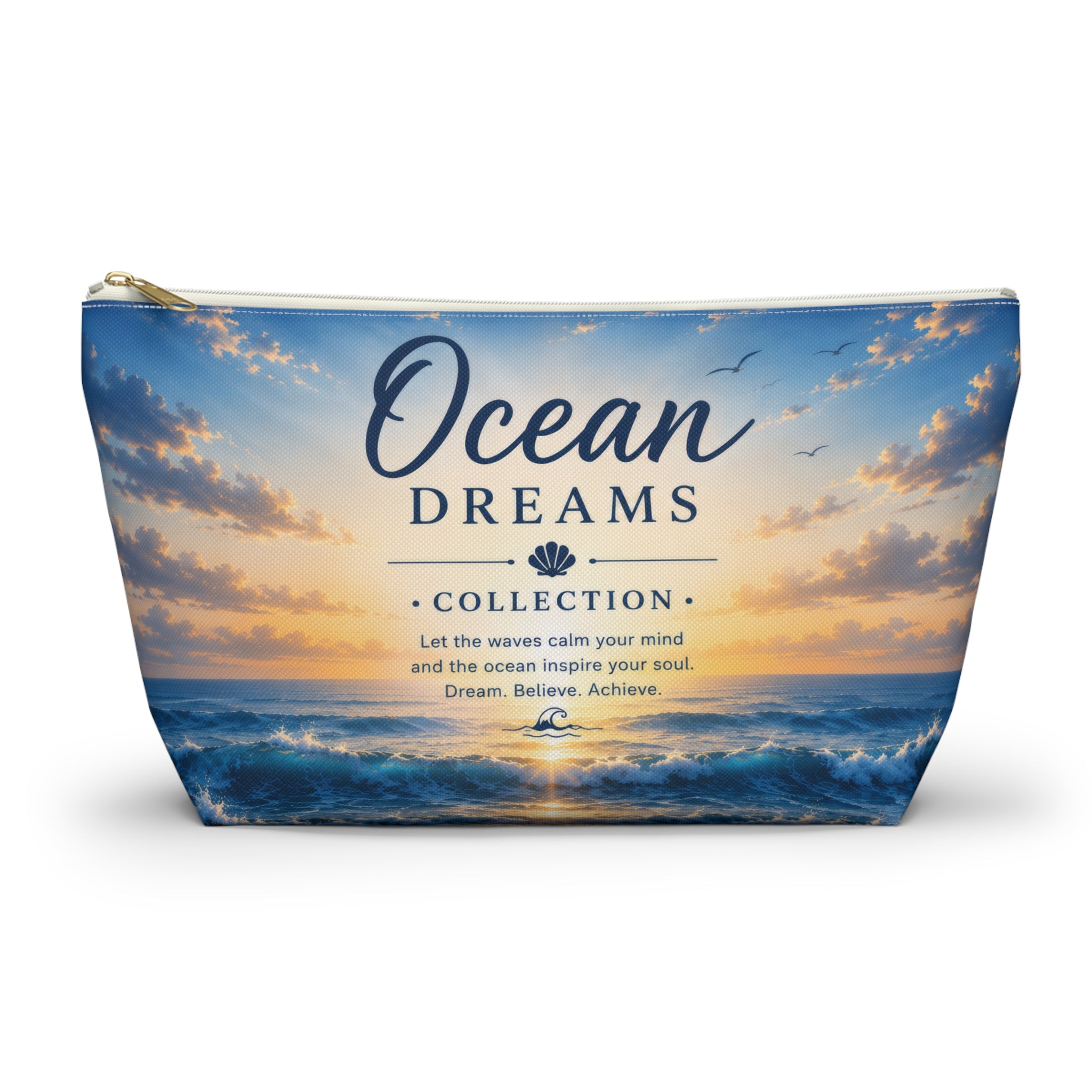 Ocean Dreams Accessory Pouch — Sea Sunset Cosmetic Bag