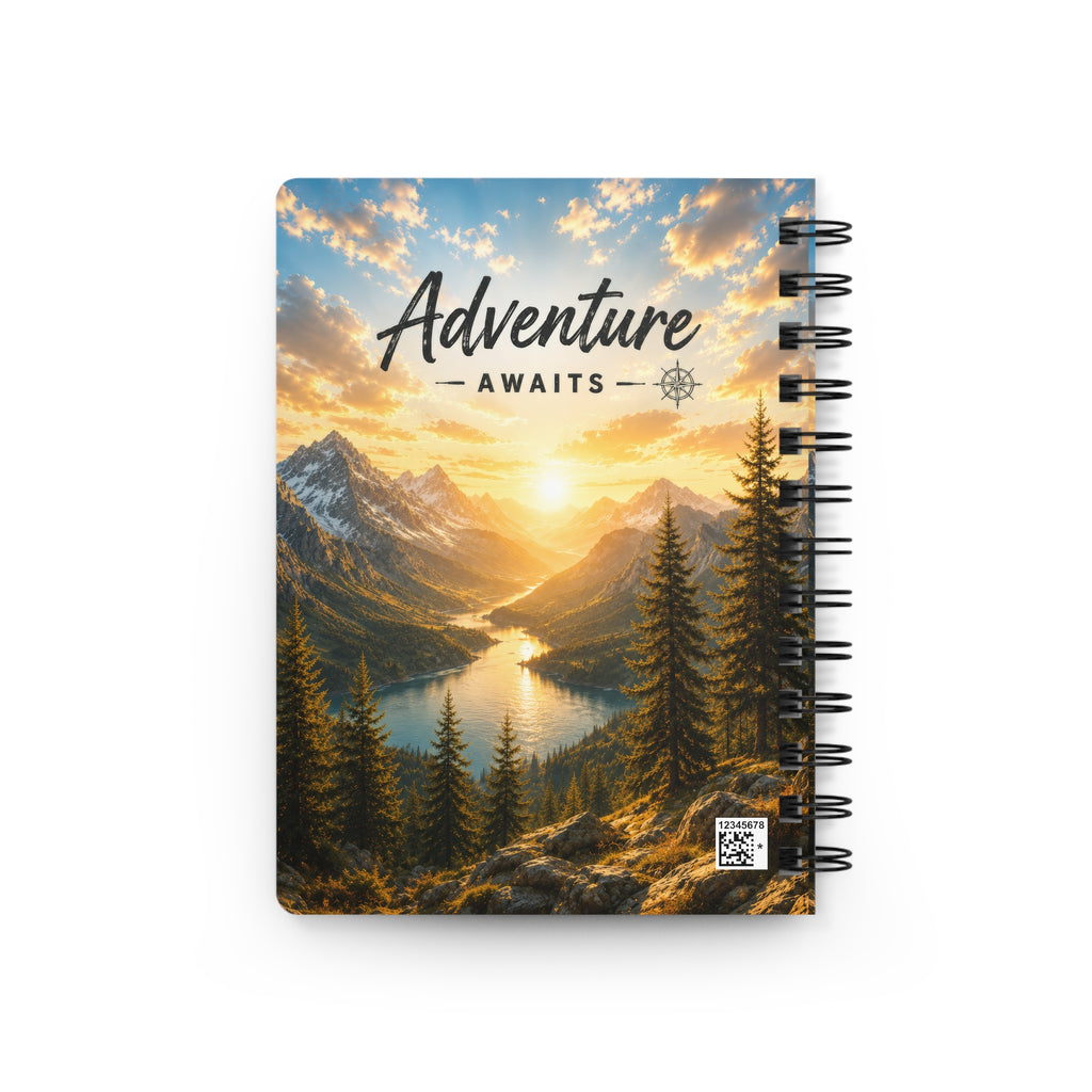 Adventure Awaits Spiral Journal — Mountain Lake Travel Notebook