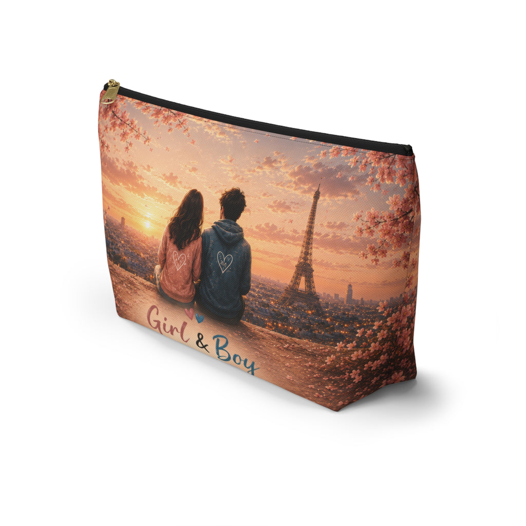 Girl & Boy Paris Sunset Cosmetic Bag Accessory Pouch