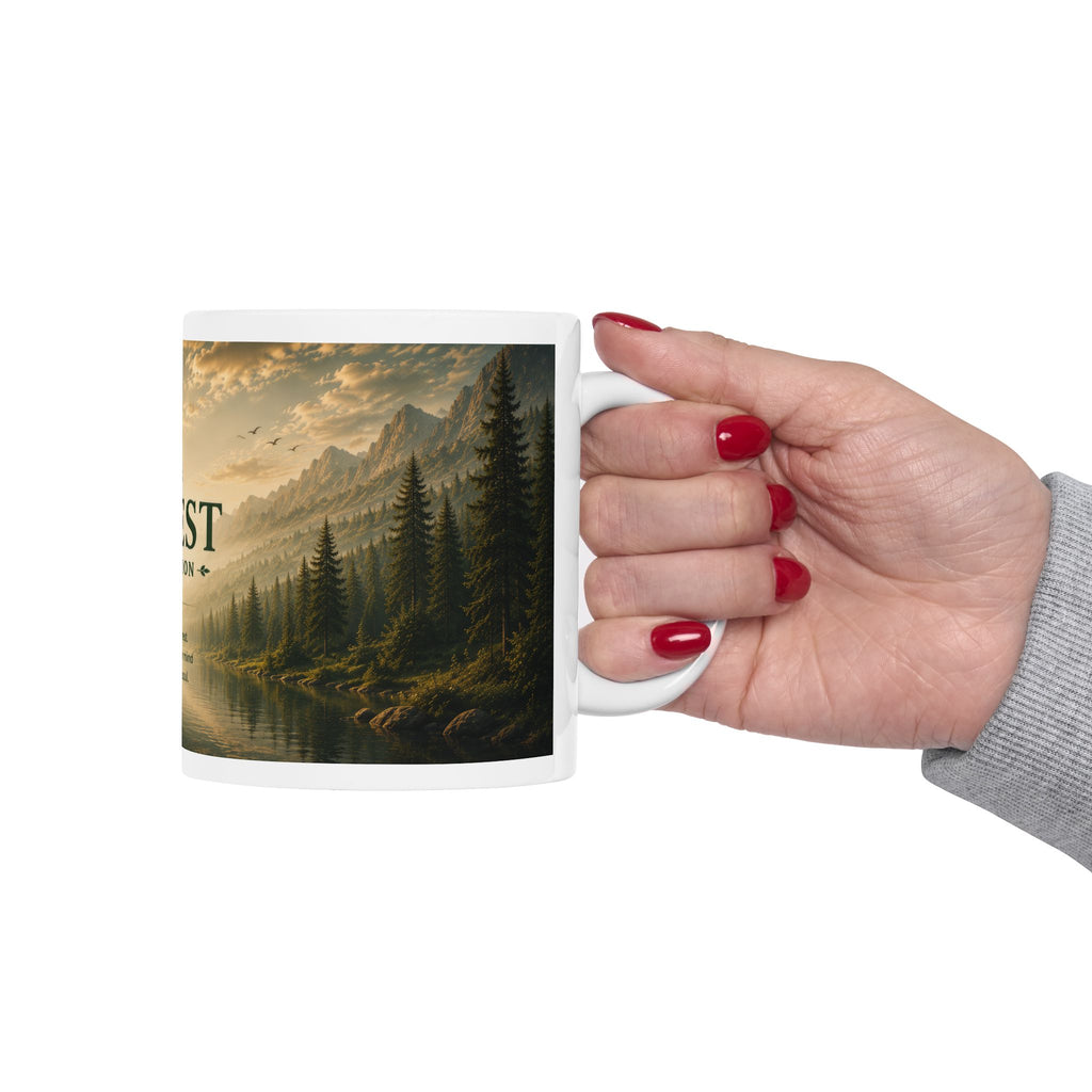 Forest Ceramic Mug (11oz, 15oz) | Nature Coffee Mug | Planet of Thoughts