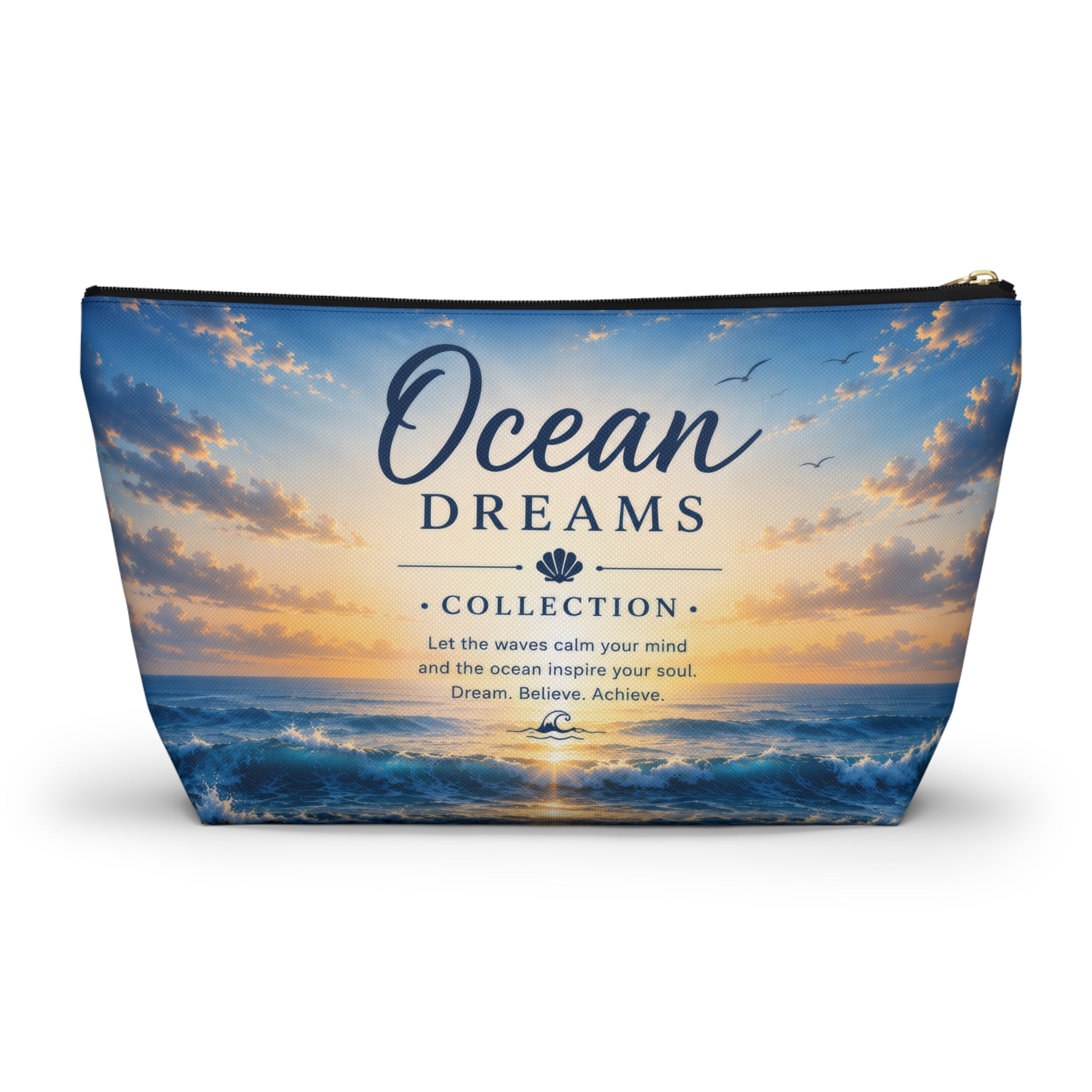 Ocean Dreams Accessory Pouch — Sea Sunset Cosmetic Bag