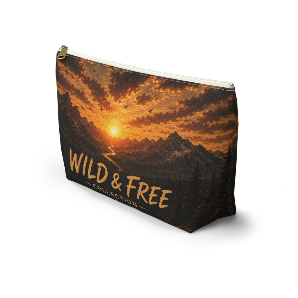 Wild & Free Accessory Pouch — Sunset Mountain Cosmetic Bag